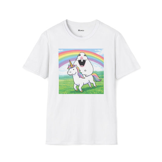Happy Hamster Riding Unicorn T‑Shirt