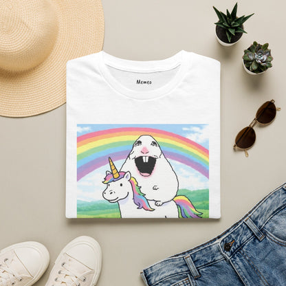 Happy Hamster Riding Unicorn T‑Shirt